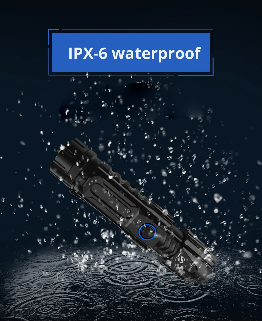 Супер яркий XHP90 светодиодный фонарик тактический Водонепроницаемый светодиодный фонарь 5 режимов освещения масштабируемый с дисплеем батареи и выходом питания