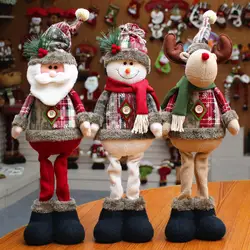 Рождественская елка украшение-кукла Выдвижная детская Санта Клаус Снеговик Лось ручной работы пушистые рождественские украшения для