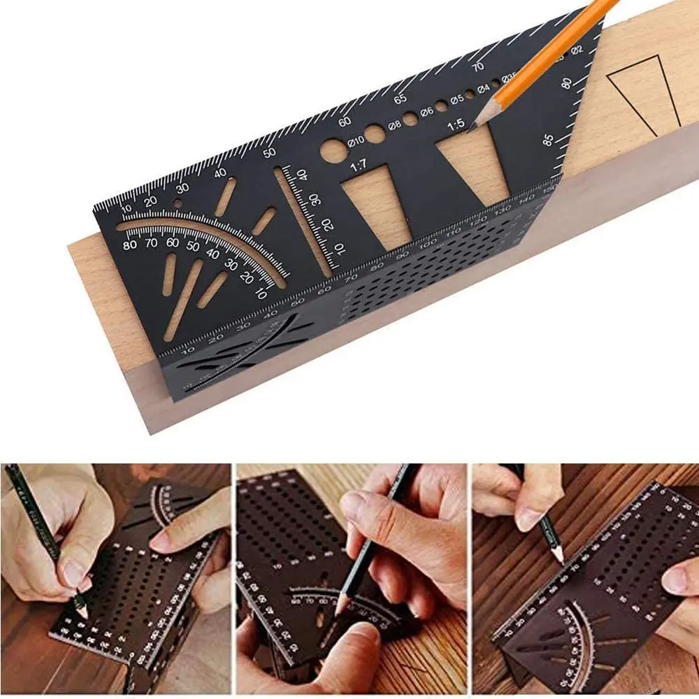 Multifunctional Angle Ruler 45 90 Degree Aluminum Alloy Accurate ...