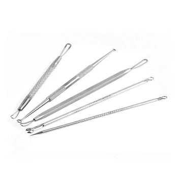 

5Pcs Blackhead Pimple Blemish Comedone Acne Extractor Remover Tool Set(Silver)