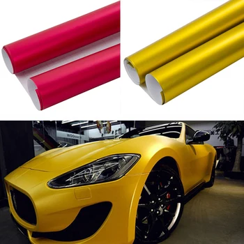 

SUNICE 1.52mx30m Car Accessories Film Matte Stain Chrome Vinyl Sticker Self-sdhesive Vehicle Cars Body Protector Stickers Films
