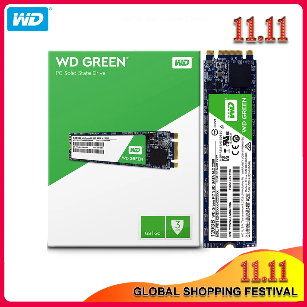 Оригинальный Внутренний твердотельный жесткий диск Western Digital WD Green SSD 120 ГБ 240 480 M.2