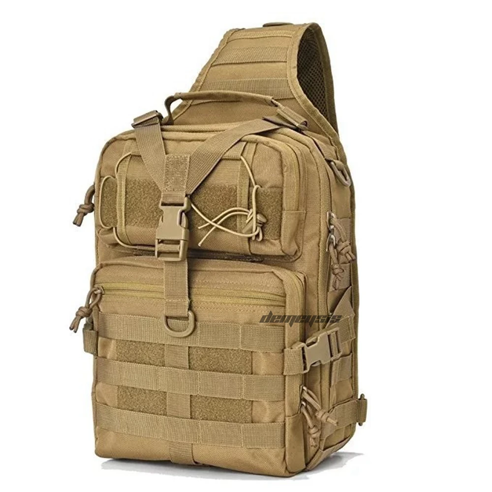 20л тактические сумки через плечо MOLLE Военная сумка на плечо Водонепроницаемая уличная охотничья походная нагрудная сумка слинг рюкзак - Цвет: tan