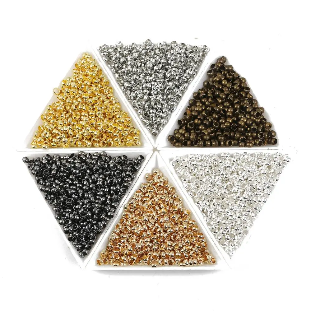 Jewelry Beads 1.5/2/2.5/3/3.5/4mm Ball Crimp End Beads Stopper Spacer Beads for DIY Necklace Jewelry Making Findings Accessories