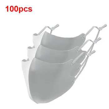 

10-100pcs Washable Earloop Mask 3D Ice Silk Cotton Cycling Anti Dust Filter Mouth Face Mask Care Respirator for Summer
