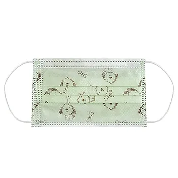 

50Pcs Child Kids Disposable Face Masks 3 Layer Anti-Dust Pollution Masks Fabric Non Wovens Dustproof Cartoon Animal Print Mask