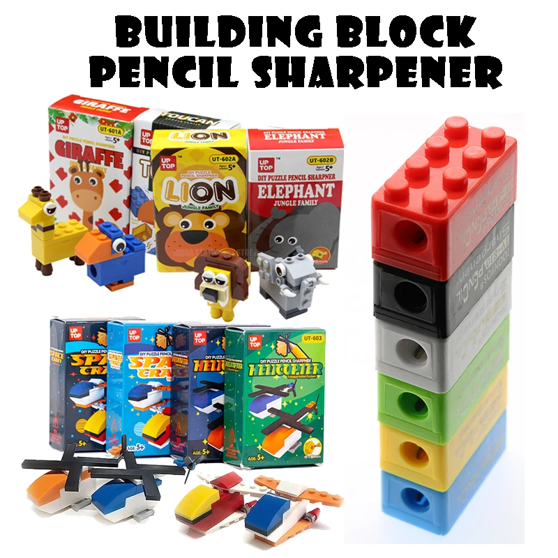カワイイペンシルシャープナー子供用ビルディングブロックホームオフィスおよび学用品漫画飛行機手動ナイフ研ぎ器 鉛筆削り Aliexpress