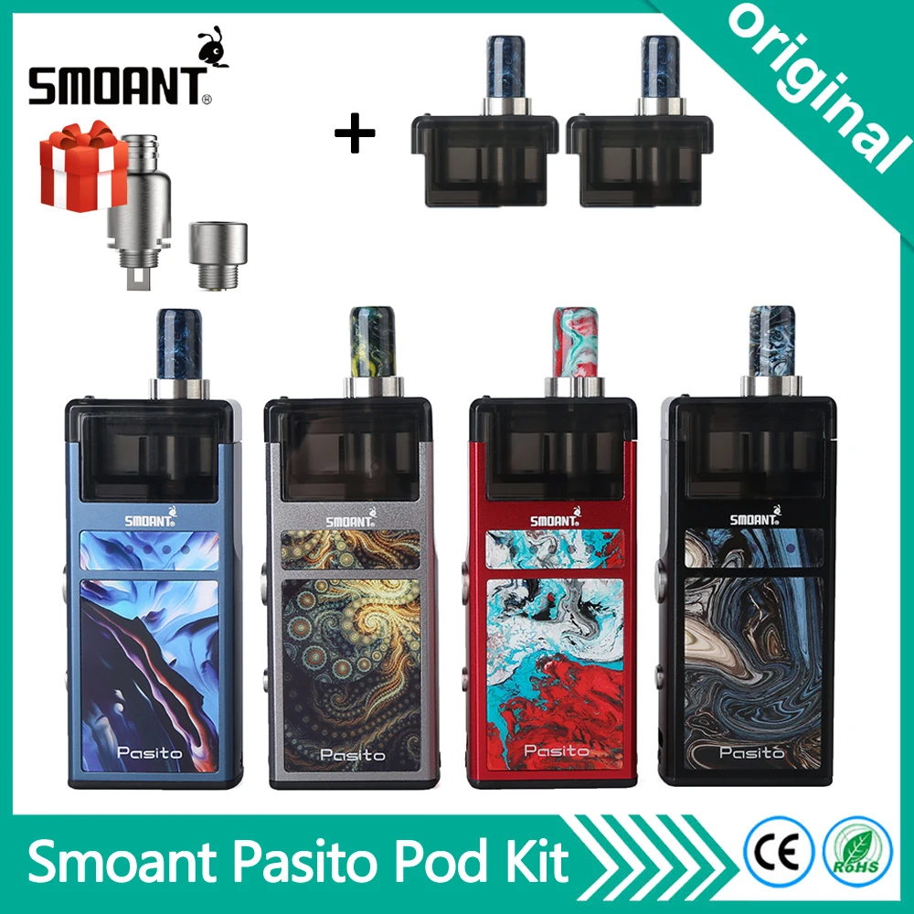 Оригинальные электронные сигареты Smoant пасито комплект 1100 мА/ч Батарея Pod Системы