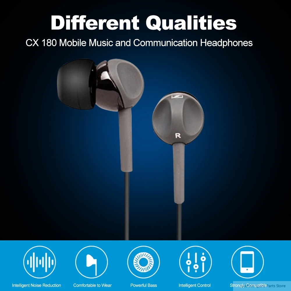 Sennheiser CX180 StreetII Stereo Earphones 3 5mm Wired Headset Sport Running Earbuds HIFI Headphone for iPhone Androd Music Game