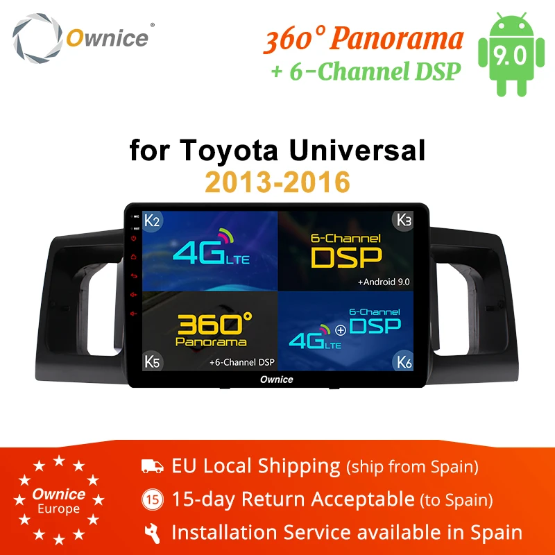 Ownice K1 K2 K3 K5 K6 Android 9 0 автомобильный dvd-плеер для Toyota универсальный 2013-2017 2DIN Радио gps