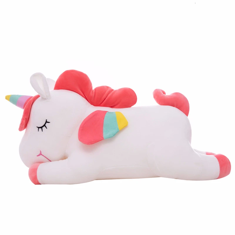 Kawaii 25-80 см лежащий Единорог, мягкие животные, кукла, игрушка, мягкий Единорог, лошадь, плюшевые игрушки для детей, детская кукла, подушка, Рождественский подарок