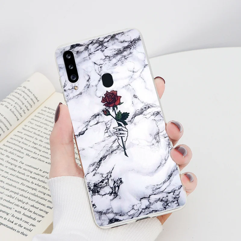 silicone case samsung Case On For Samsung Galaxy A20S Capa 6.5" Soft Silicone Clear Leopard Flower Shell For Samsung a20s a 20s A 20 S SM-A207F Fundas silicone cover with s pen Cases For Samsung