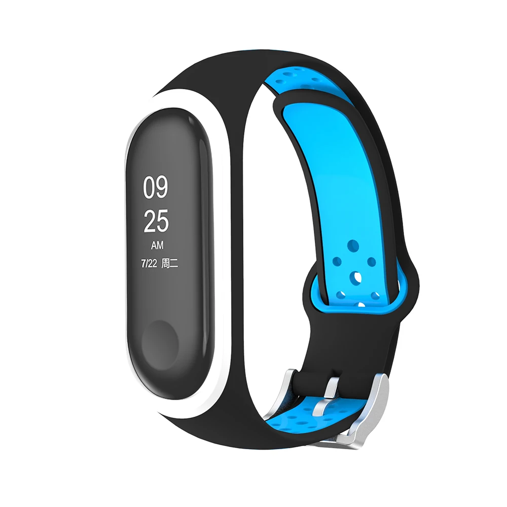 Силиконовый браслет для Xiaomi mi, ремешок 4, сменный смарт-ремешок для mi Band 4, водонепроницаемый ремешок для mi Band 4 часы ми 4 mi band 4 ремешок - Цвет: black blue