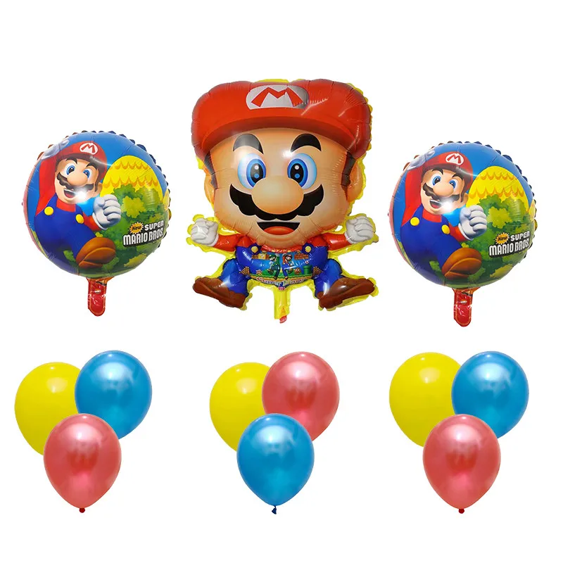 1 комплект воздушные шары "Супер Марио" 18 дюймов круглые шары мальчик девочка день рождения Братья Марио и Луиджи майлар синий красный шар набор украшения