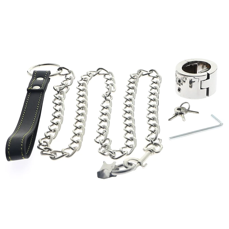 

BDSM Bondage Restraint Spiked Scrotum Ball Stretcher Extreme CBT Chastity Device Cock Ring With Leash Piercing Pendant Cock Cage