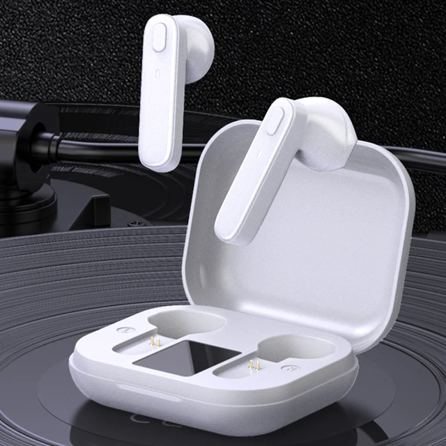 R20 TWS Earphone Bluetooth-compatible Wireless Headset Deep Bass Earbuds True Wireless Stereo Headphone With Mic Sport Earphone White