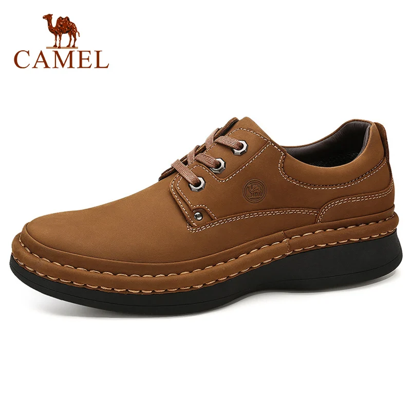 CAMEL/мужская повседневная обувь из натуральной кожи на шнуровке в английском стиле; прошитая вручную мужская обувь на толстой подошве; мужская обувь