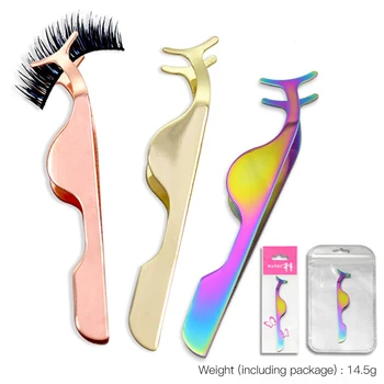 

1pc False Eyelash Tweezers Fake Eye Lash Applicator Eyelash Extension Curler Nipper Auxiliary Clip Clamp Makeup Forceps Tools
