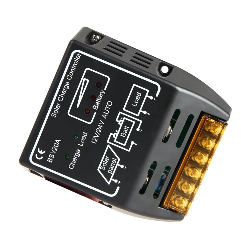 20A 12 V/24 V солнечная панель регулятор заряда батареи Безопасный черный