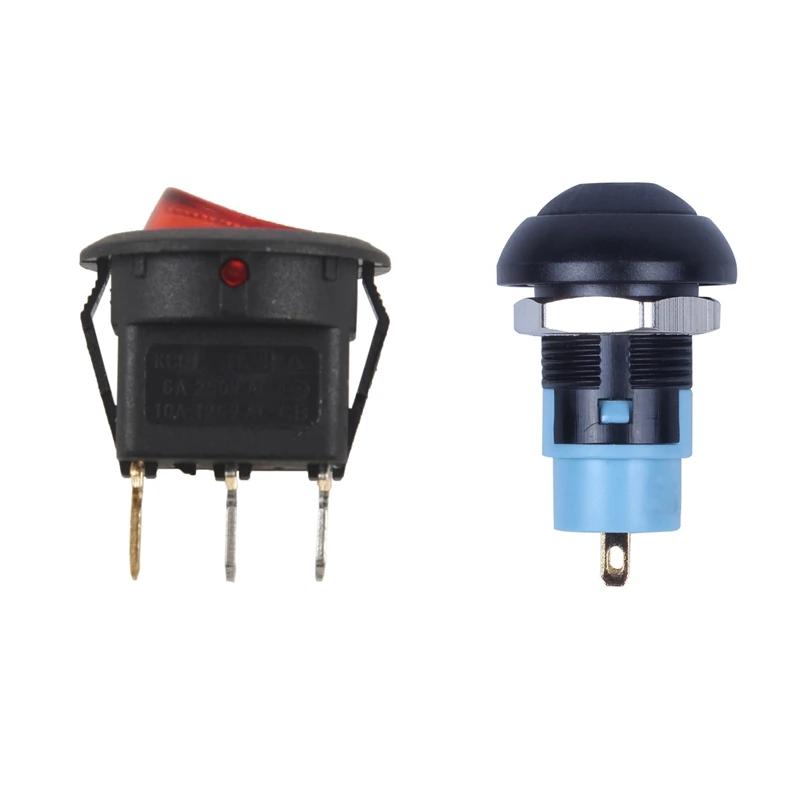 Toggle Switch Bipolar ON OFF Red 3 Pin 20Mm &amp On-Off Latching Waterproof 12Mm Push Button SPST 2A IP67 Black | Обустройство дома
