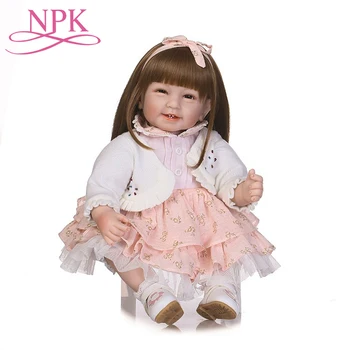 

55CM Long Hair Princess Cute Girl Doll Reborn Silicone Dolls Reborn Baby Realistic Dolls Bebe-Reborn Menina Bonecas Toys Dolls