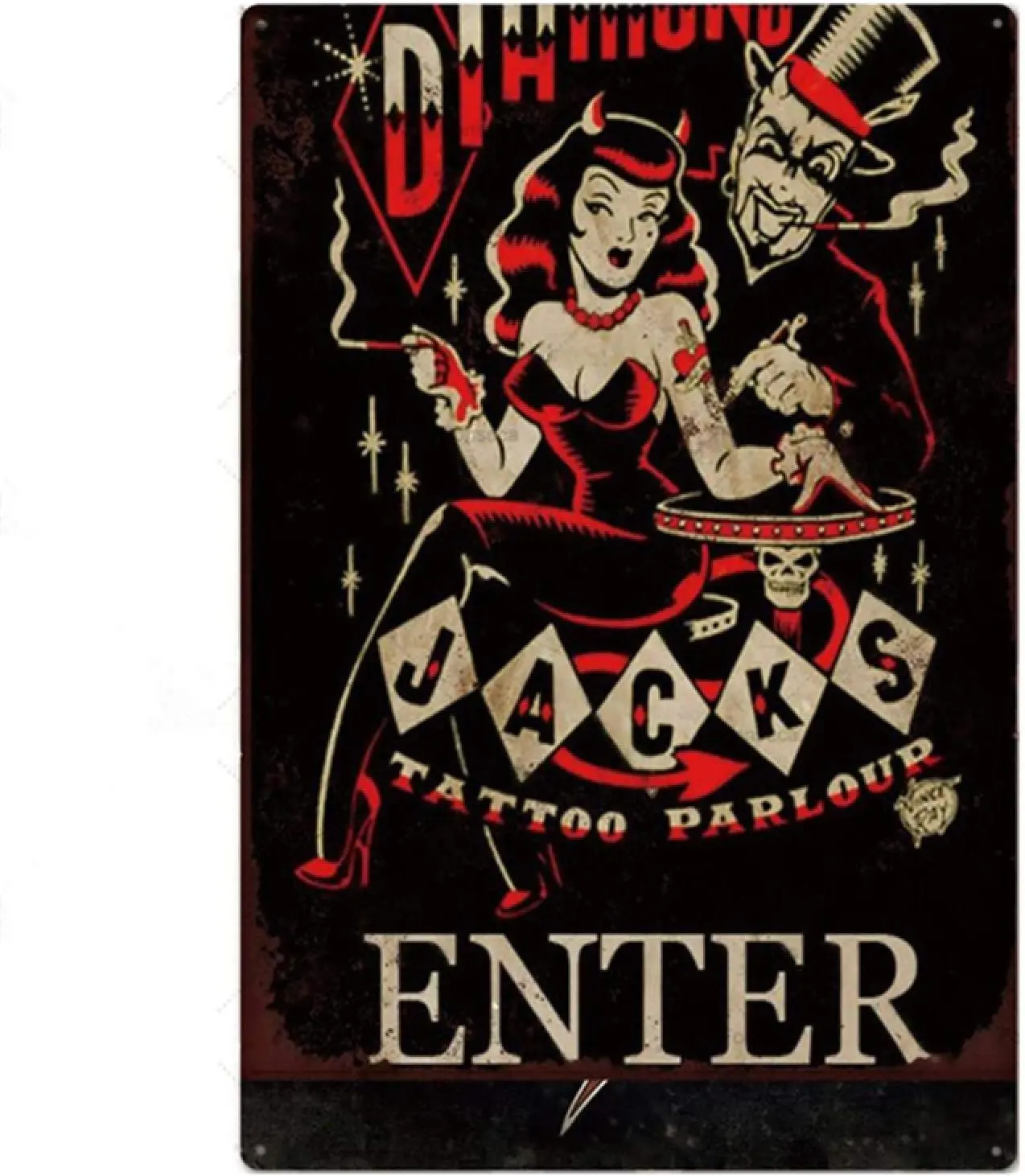 Жестяной знак с татуировкой украшение для стен в стиле фотостудии