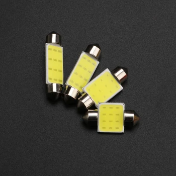

10 PCS blue LED Festoon Dome 12V 31mm 36mm 39mm 41mm c5w Cold White Reading License Plate Lamp led Light Bulb Milky Cover Bulbs