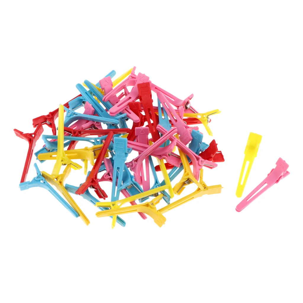 100x Plastic Curl Hair Clips Duckbill Clamps Alligator Hair DIY Accessories