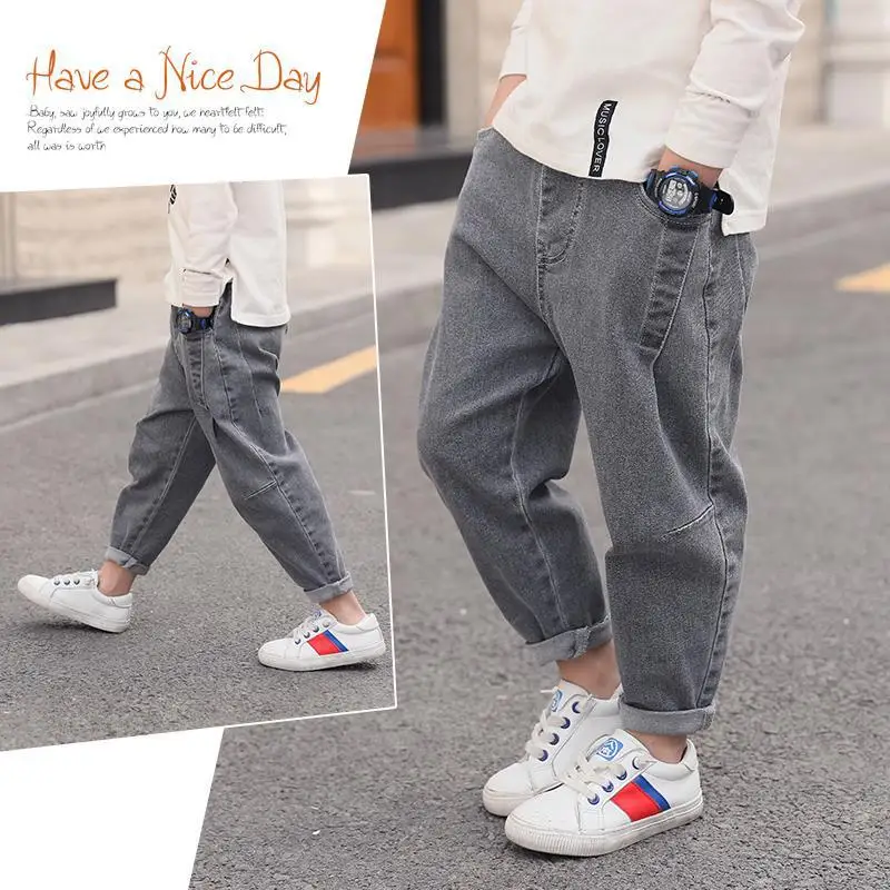 

Childrenswear Autumn Korean-style BOY'S Denim Trousers Korean-style Solid Color Long Pants Medium Waist Jeans CHILDREN'S Trouser