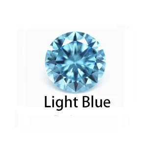 1.0~10.0mm AAAAA Various Color Loose Cubic Zirconia Stone Round Brilliant Cut CZ Stone Synthetic Gems For Jewelry Free Shipping Light Blue
