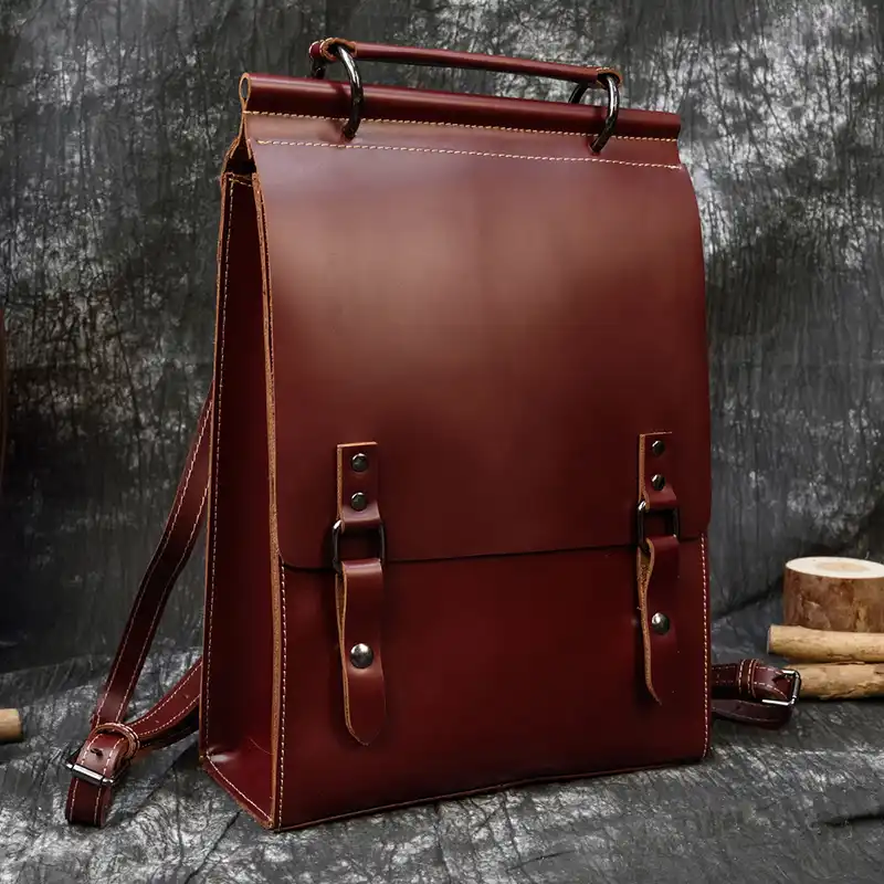 leather laptop rucksack ladies