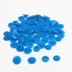 20 Sets of T5 12mm Round Plastic Snap Button Fasteners for Garments, Baby Clothes, and Quilts (Ocean Blue)
