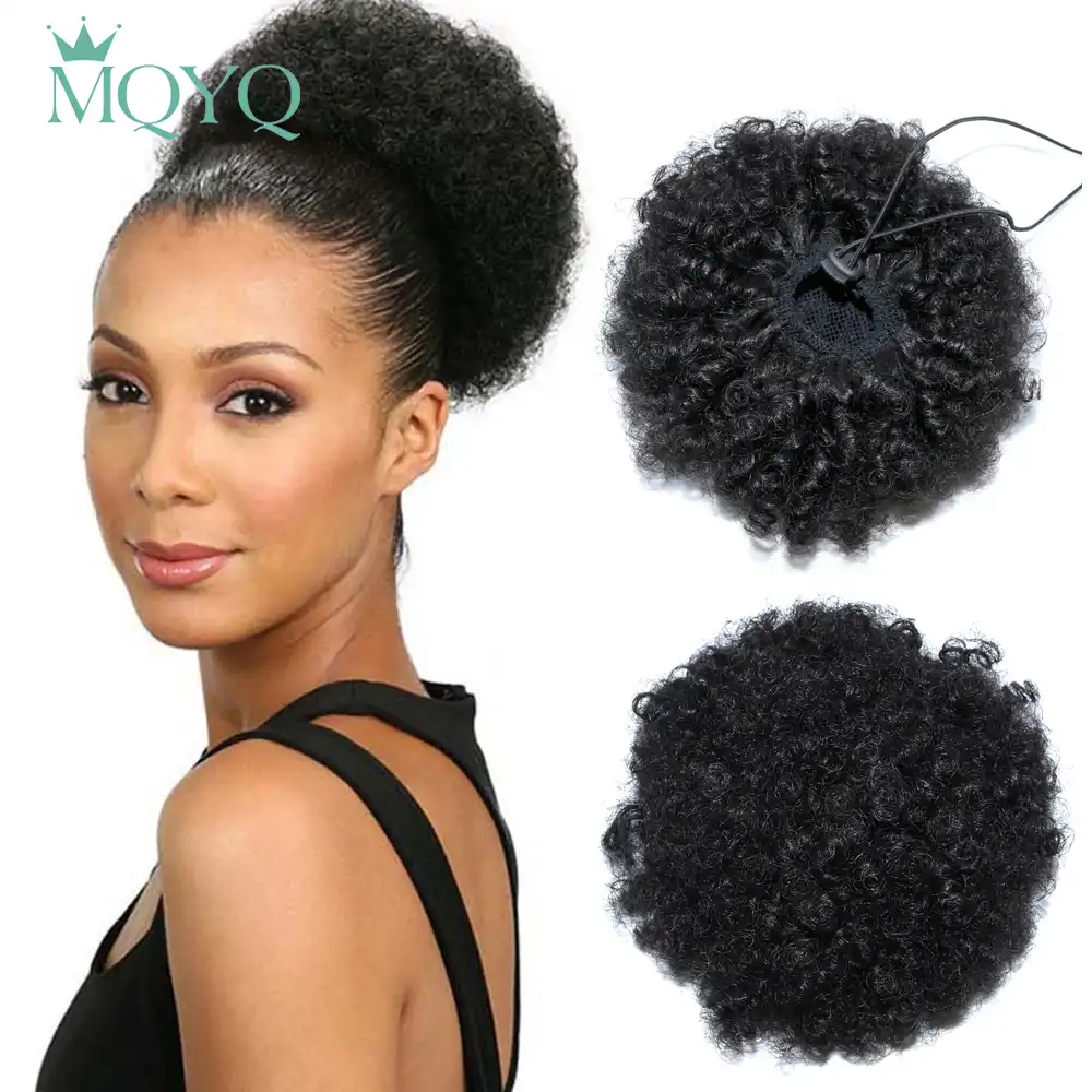 Mqyq Drawstring Puff Afro Kinky Curly Ponytail African American