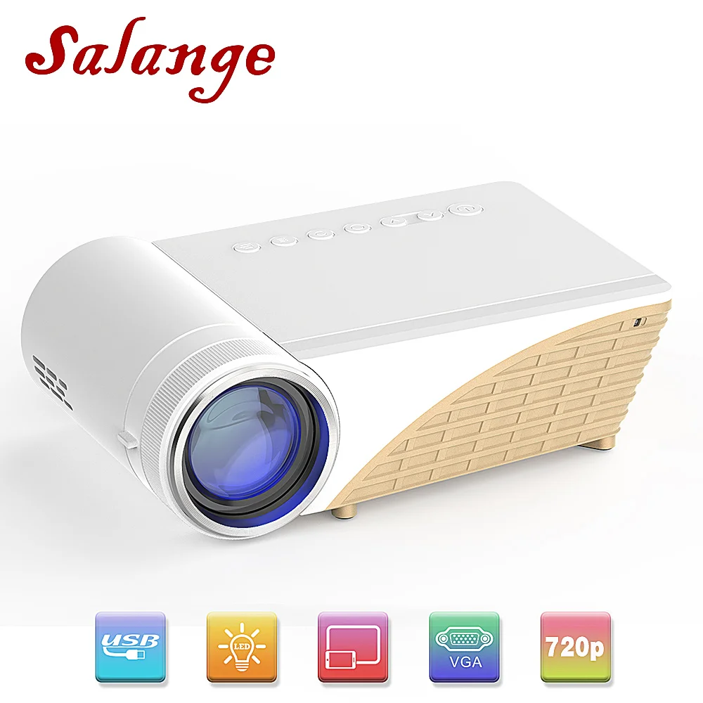 

Salange P82 Led Projector HD 2800 Lumens,1280x720P, Optional Mirroring / Android Projector, Support 1080P Video 3D MINI Beamer