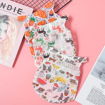 

Summer Dog Vest Puppy Pet Clothes For Small Medium Dogs Shirt Chihuahua Puppy Vest Fruit Print Cat Dog Clothes Ropa Perro Pug