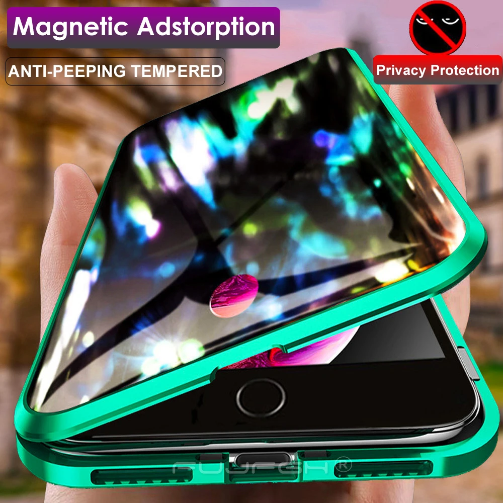 

Privacy Anti-Spy Magnetic Glass Case for iPhone 11 Pro XR XS MAX Case 360 Protective Magnet Case for iPhone 11 7 8 6s Plus Cover