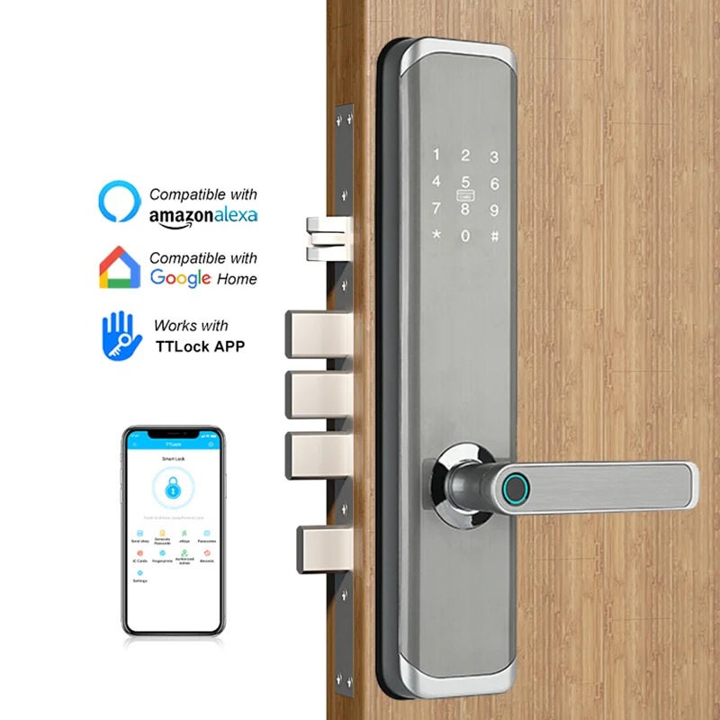 sauvegarde des clés Smart serrure de porte avec empreintes digitales app élégant BLUETOOTH Code NFC 