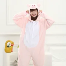 Милые женские цельнокроеные пижамы для взрослых с рисунками животных, фланелевая плюшевая одежда для сна, зимний теплый домашний костюм