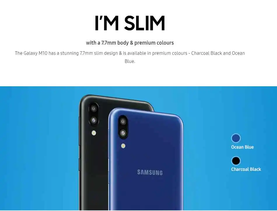 Глобальная версия samsung Galaxy M10 M105F/DS Dual SIM мобильный телефон 3 ГБ ОЗУ 16 Гб/32 Гб ПЗУ 6,2" двойная задняя камера 13MP 5MP телефон