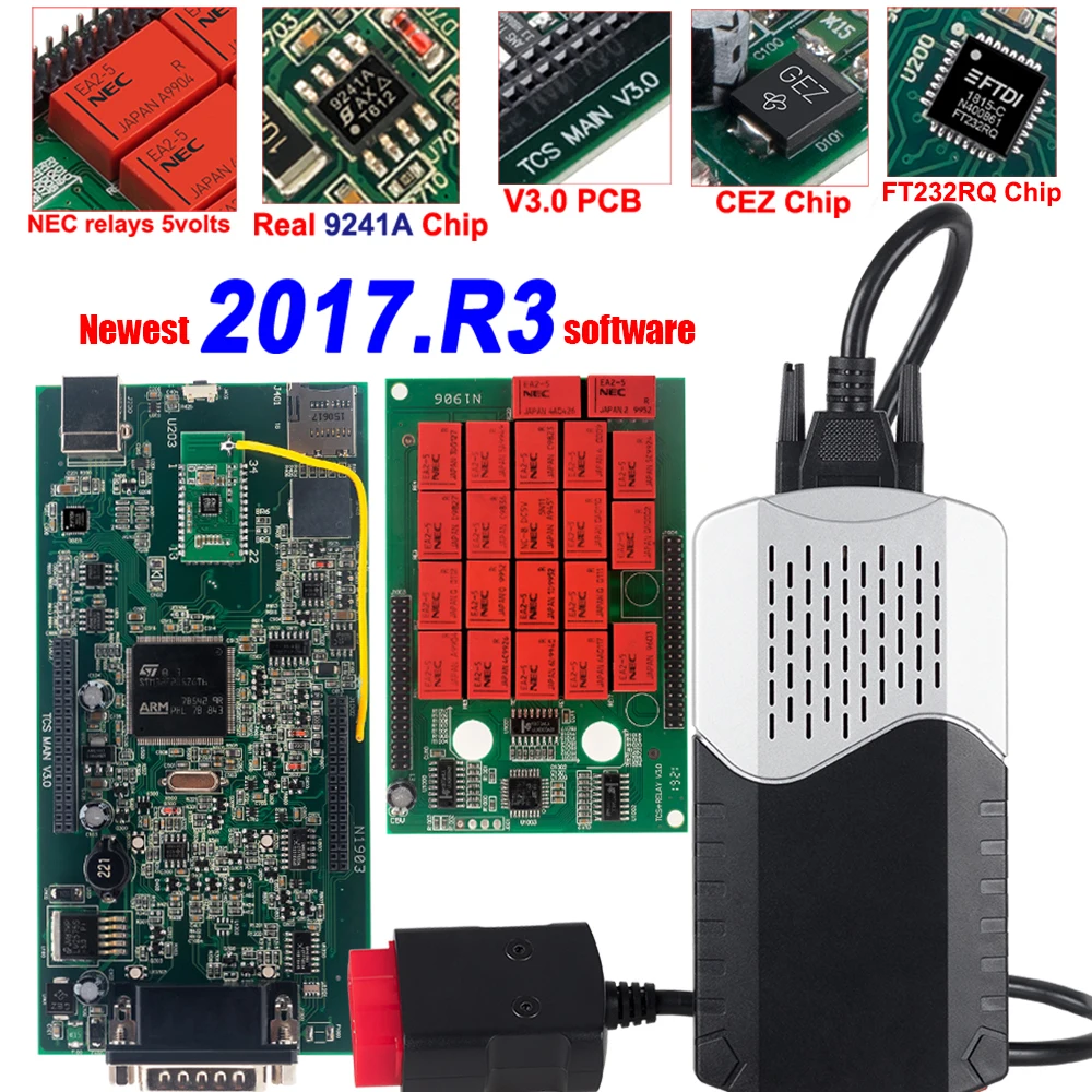 CDPTCS pro vci 2017 R3 Keygen Bluetooth 9241A чип keygen новые реле usb ecu obd2 scan multidiag Диагностика