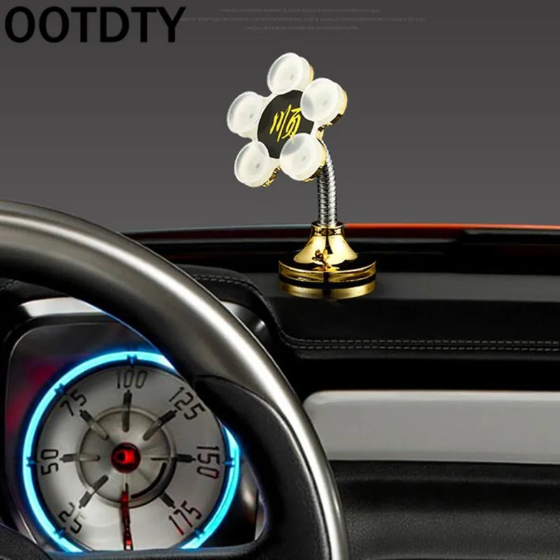OOTDTY 360 Degree Rotatable Metal Flower Magic Suction Cup Mobile Phone Holder Car Bracket for iPad iPhone Samsung Smartphones OOTDTY 360 Degree Rotatable Metal Flower Magic Suction Cup Mobile Phone Holder Car Bracket for iPad iPhone Samsung Smartphones