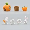 Family White Rabbit figurine Animal Model Resin Craft micro landscape home decor miniature fairy garden decoration accessories ► Photo 3/6