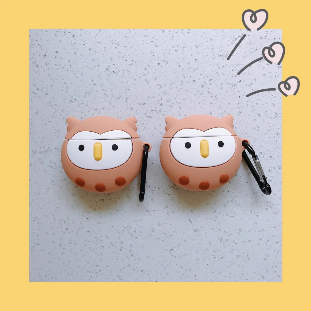 Hewan Burung Hantu Burung Minerva Lucu Earphone Case Gambar Kartun Gadis Gift3d Silikon Lembut Menarik Lucu Pelindung Dengan Hook Earphone Aksesoris Aliexpress