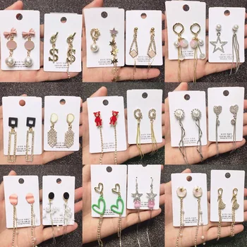 

30 Pairs/lot luxury fashion women crystal style earring lot top quality zircon women wedding earring wholesale 201030-05