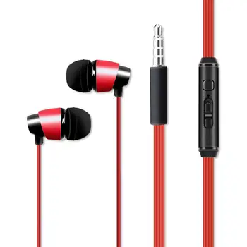 

1.2m 3.5mm Flat Noodle Cable In-ear Wired Earphone with Mic for iPhone iPad