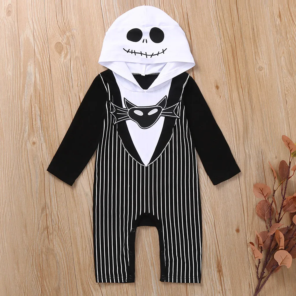 Baby Boy Clothes For Newborns Romper Newborn Baby Girls Print Bat Demon Halloween Hooded Romper Jumpsuit Costume Ropa niña