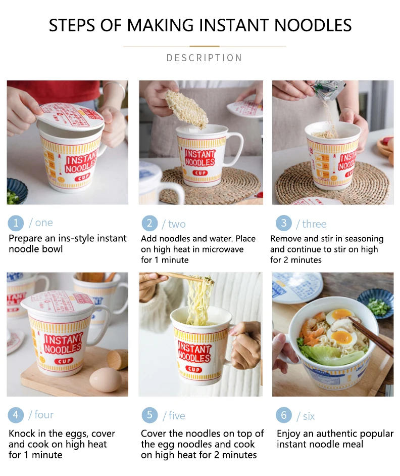 Large Home Creative Ramen Bowl With Lid Large Student Dormitory Noodle Bowl Japanese Creative Ceramic Cup Instant Noodle Bowl