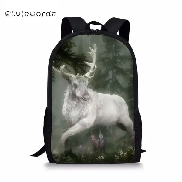 CDWX3858C Детский рюкзак ELVISWORDS из 3 предметов, школьные сумки с цветочным рисунком оленя, каваи, рюкзак для студентов/сумки с откидным клапаном/пеналы для ручек - Цвет: CDWX3858C