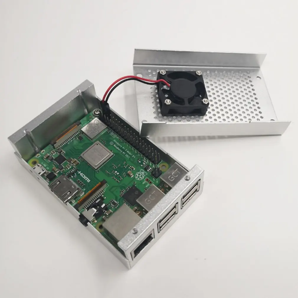 Для Raspberry Pi 4 Модель B универсальный алюминиевый корпус с бесплатным вентилятором чехол для Raspberry Pi 4 Модель B официальный корпус
