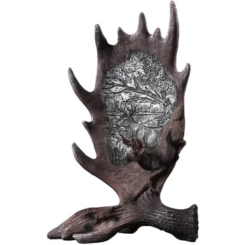 

Home Retro Nostalgia Sculpture Decorative Staghorn Statue Desk Ornaments Coffee Shop Living Room Bookcase Furnishings M5338